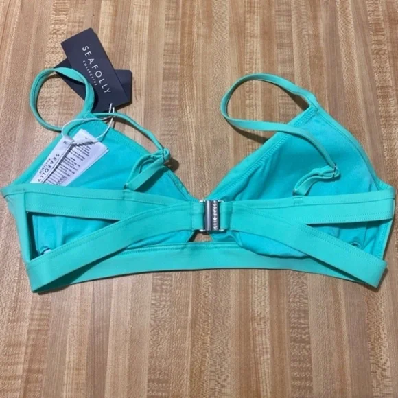 Seafolly Hybrid Bralette Keyhole Top & Twist Band Hipster Bikini Bottoms NWT 10 - Picture 7 of 11
